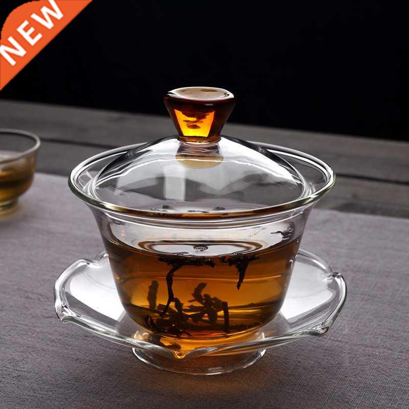 Glass covered tea bowl Kungfu tureen cup teaware high