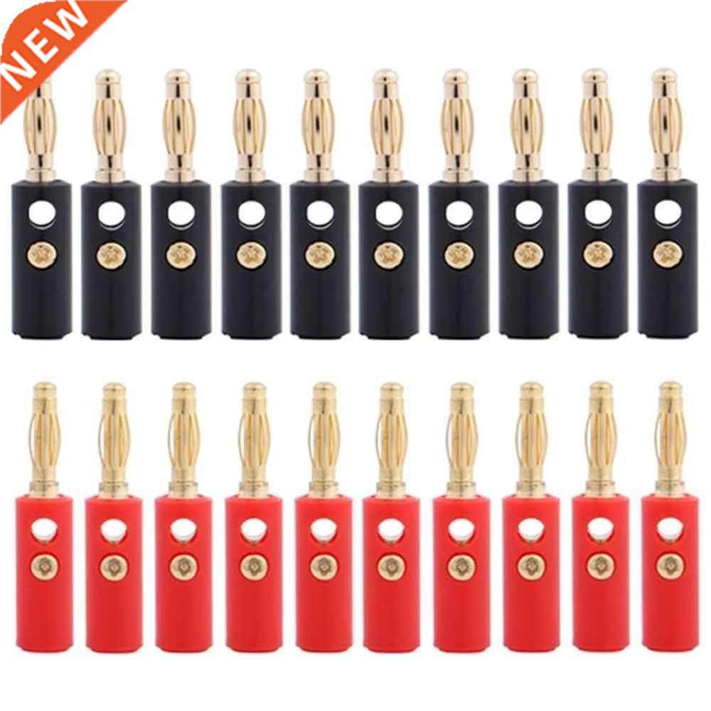 20Pcs/lot 4mm Gold Plated Speaker Banana Connector Horn Spea