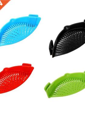 Strainer Hands Free Clip On Heat Resistant Colander Pour Spo