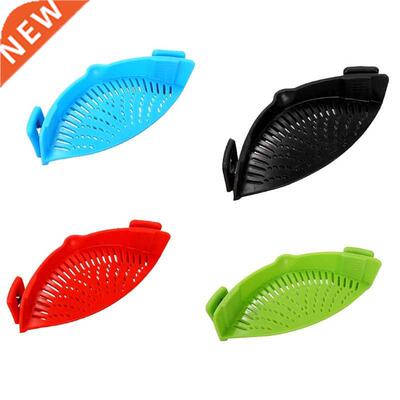 Strainer Hands Free Clip On Heat Resistant Colander Pour Spo