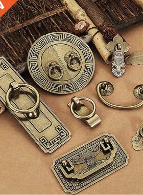 Vintage Antique Bronze Cabinet Handles Chinese Style Furnitu