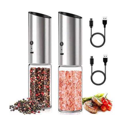 Stainless Steel Kitchen Salt and Pepper Grinder USB