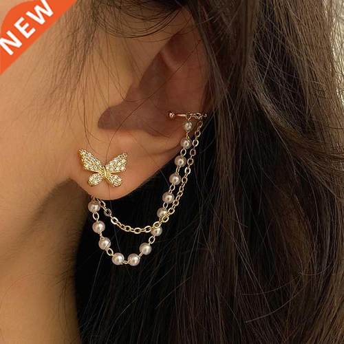 Korean Fashion Simple Butterfly Tassel Earrings For Girls Wo