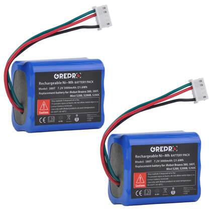 3000mAh Battery for iRobot Braava 380T, 380, 390T and Mint 5