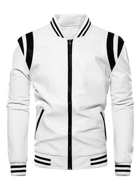 Leather Jacket Men Autumn Fleece Motorcycle PU Leahter Jacke