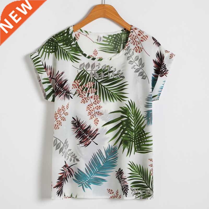 Softu Hot Summer Women	s Casual Blouse Shirt Floral C