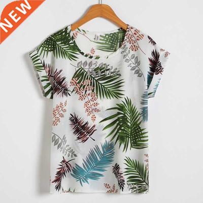 Softu Hot Summer Women	s Casual Blouse Shirt Floral C
