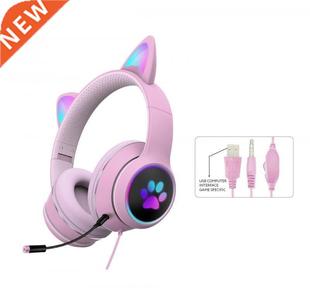 Cat Ear Wired Headphones 7.1 Channel Portable Fashionable Fo
