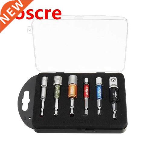 6Pcs Power Screwdriver Extension Bar Adapter and sleeve 1/4
