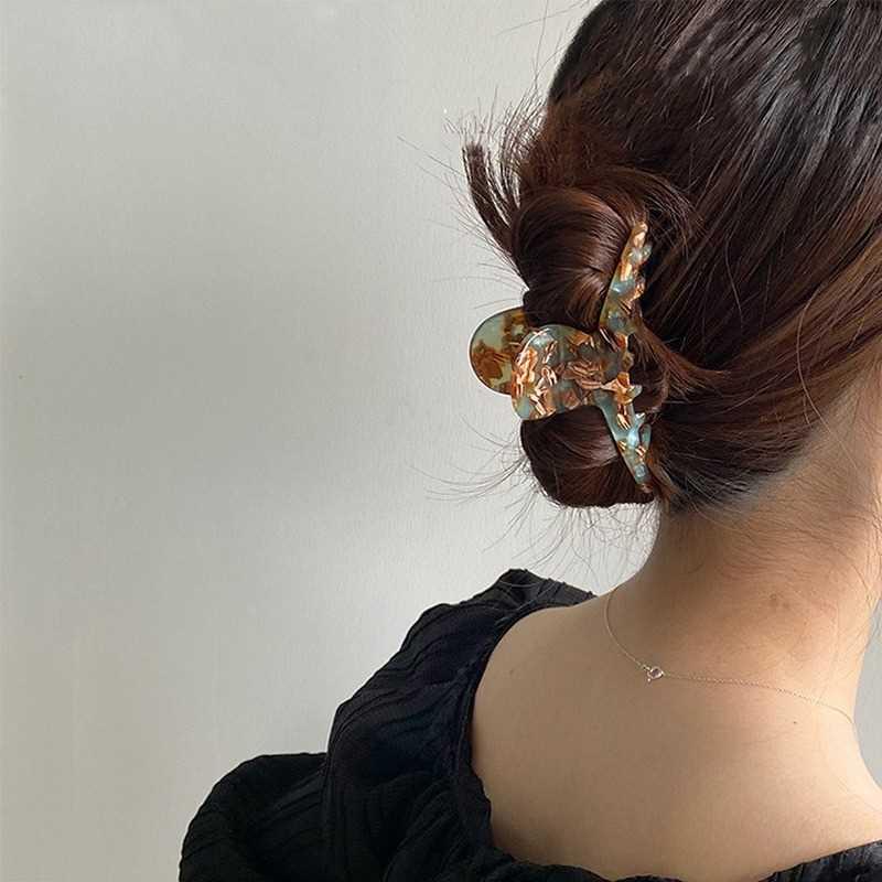 korean elegant and exquisite mint green brown floral hair in