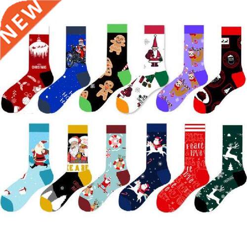 Christmas Socks Santa Claus Elk Snow Cotton Tube Sock