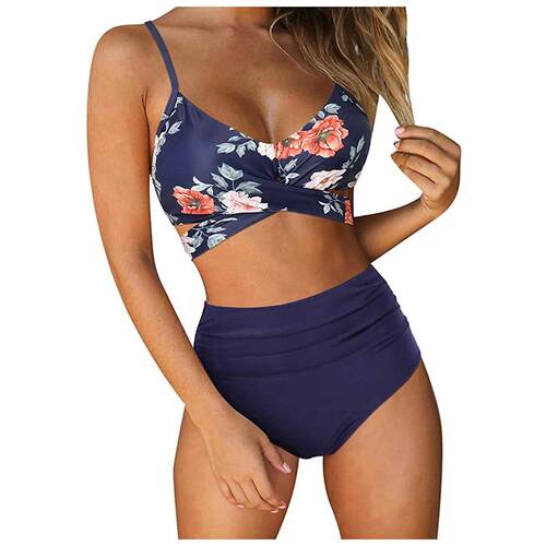 Brazilian Bikini 2 Pieces Separate Flower Print Bikini Set H
