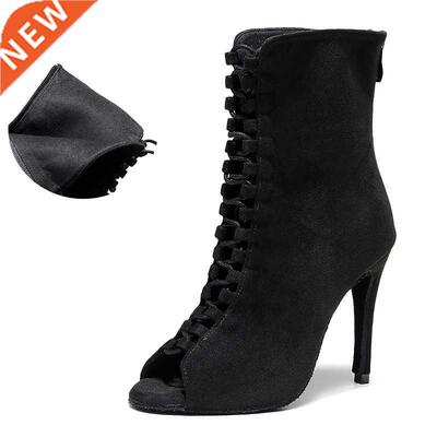 Lady Flannel Dance Shoes For Woman High Top Ballroom Latino