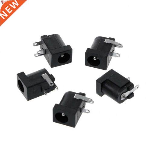 5 Pcs DC-005 Black DC Power Jack Socket Connector 5.5x2.1mm