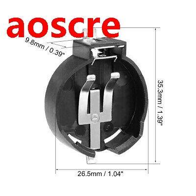10 Pcs CR2450 Horizontal Coin Button Battery Holder Black Co