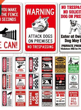 Putuo Decor Beware of Warning Vintage Tin Sign Plaque Metal