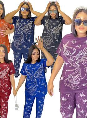 5xl Large size fat MM fashion African two-piece set大码套装