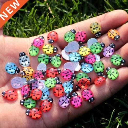 0/100pcs Mix Resin Ladybug 9*1mm Flatback Handicrafts Orna