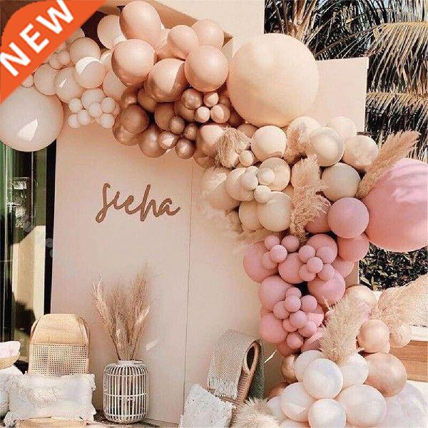 158pcs 5/10/12/18 Inch Double Layer Blush Nude Balloon