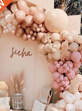 158pcs 5/10/12/18 Inch Double Layer Blush Nude Balloon