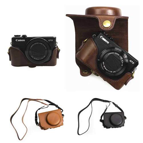 Retro PU Leather Camera bag hard case ver for Canon Powersho