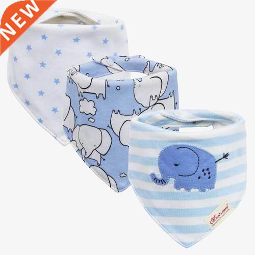3pcs/set Baby Bibs Bandana Set Cotton Triangle Cartoon Babad