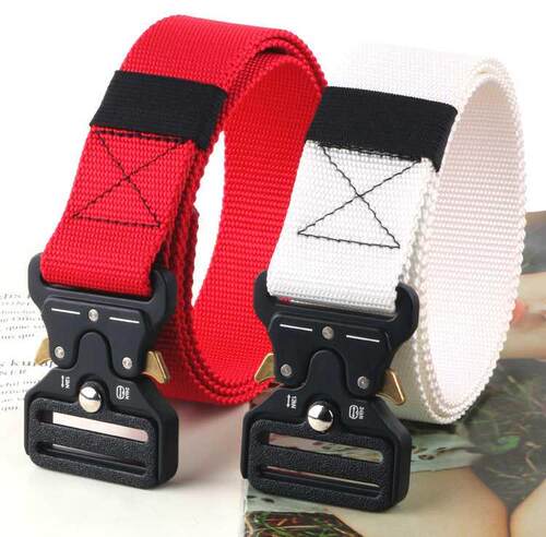 .8CM Men Belt Nylon Tactical Army Belt Trousers Metal Buck