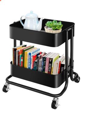Vosarea 2 Tier Utility Rolling Cart Rolling Storage Shelf