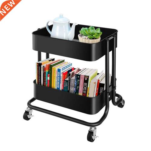 Vosarea 2 Tier Utility Rolling Cart Rolling Storage Shelf
