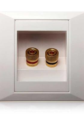 SODIAL(R)Wall Socket Connection Port with 2 Jack Speaker Whi