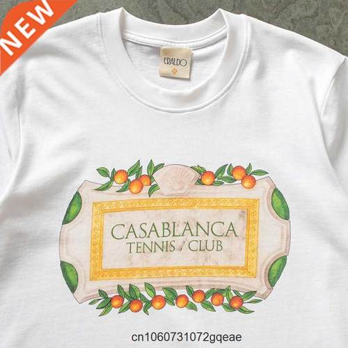 White tee Print graphic Funny t shirts Casablanca Crew overs