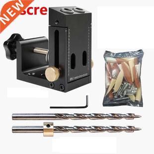 Pocket Hole Puncher Jig Kit Drill Guide Dowel Jig Set Woodwo