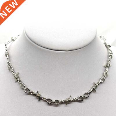 Small wire Brambles Iron Unisex Choker Necklace Women Hip-h