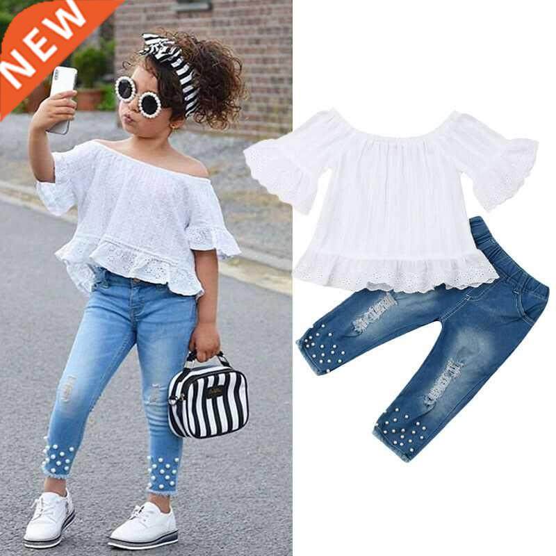 1-6Y Baby Girls Clothes Sets Girl White ops T-shirt Kids Den