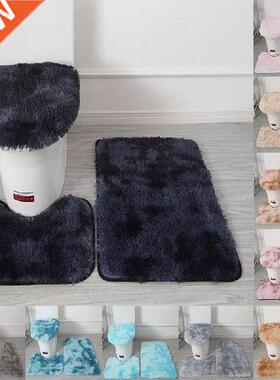 3Pcs/Set Plush Bathroom Bath Mat Set Toilet Rugs Anti Slip