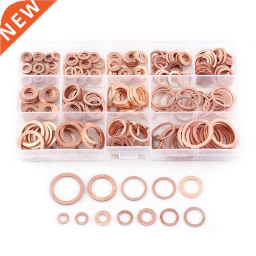 280pcs Professional Assorted Copper Washer Gasket Set Flat R