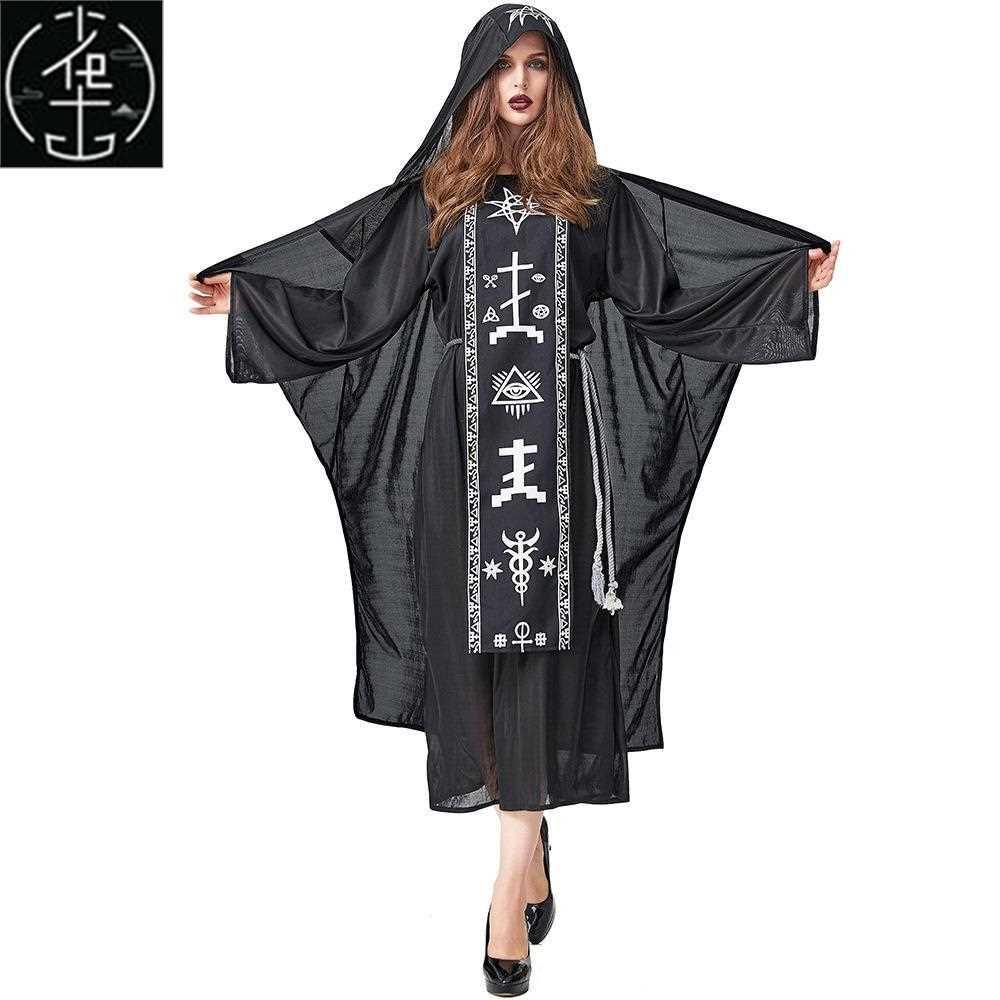 Halloween costume magcan robe court horror wzard vampre