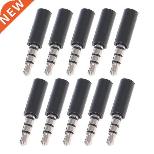 10pcs white/black 3.5mm stereo headset plug jack 4 pole 3.5