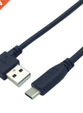 Left Angle USB2.0 (Type-A) Male to USB3.1 (Type-C)Male Cabl