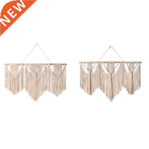 Macrame Wall Hanging Tapestry With Wooden Stick Handwoven