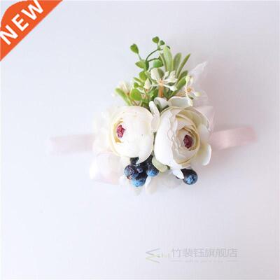 Boutonniere Buttonhole Wedding Corsage Bracelet Flowers Brid
