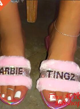 summer woman slippers party bright diamond flat sandals shoe