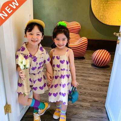 Korean style Summer boys heart prnted clothes sets baby gr