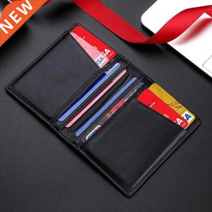 Men Minimalist Slim Card Holder Genuine Leather Card Wallet
