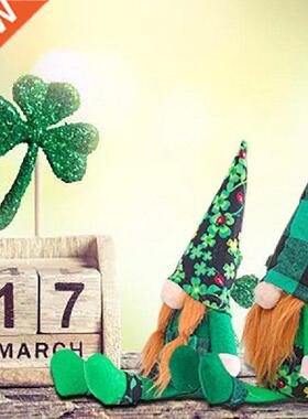 St. Patrick's Day Green Hat Doll Faceless Elderly Miniature