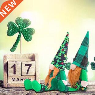 St. Patrick's Day Green Hat Doll Faceless Elderly Miniature