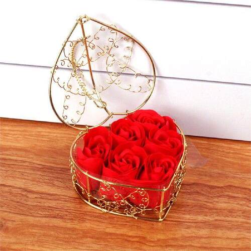 6PCS/Set Rose Soap Mixed Color Heart Scented Bath Body