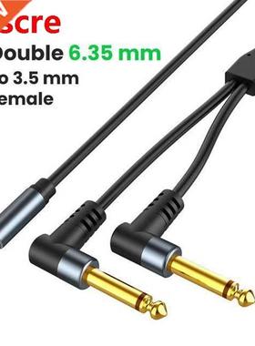 Dual 6.35Mm To 3.5Mm Adapter Audio Cable 6.5Mm 3.5 Jack Spli