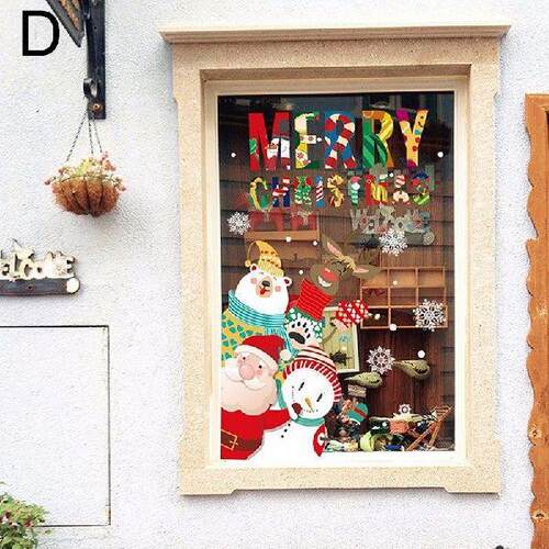 Self Adhesive Christmas Window Stickers Santa Claus Deer