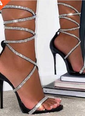 2021 Summer New Gladiator Women Sandals Fashion Black Ankle